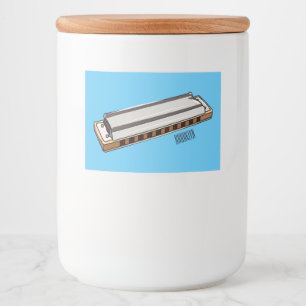 Harmonica cartoon illustratie voedselcontainer etiket