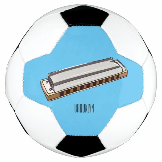 Harmonica cartoon illustratie voetbal (Voorkant)