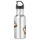 Harmonica cartoon illustratie waterfles  (Achterkant)