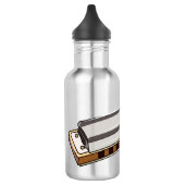 Harmonica cartoon illustratie waterfles  (Links)