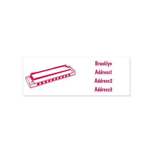 Harmonica cartoon illustratie  zelfinktende stempel (Design)