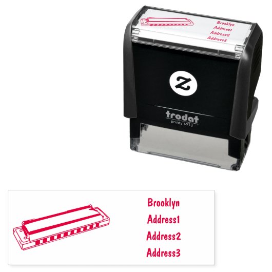 Harmonica cartoon illustratie  zelfinktende stempel (In situ)