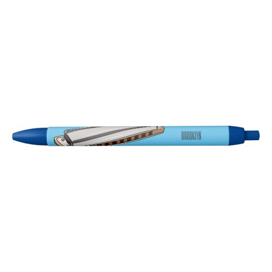 Harmonica cartoon illustratie zwarte inkt pen (Voorkant)