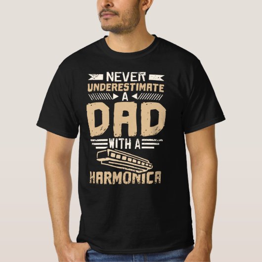 Harmonica Dad T-shirt (Voorkant)