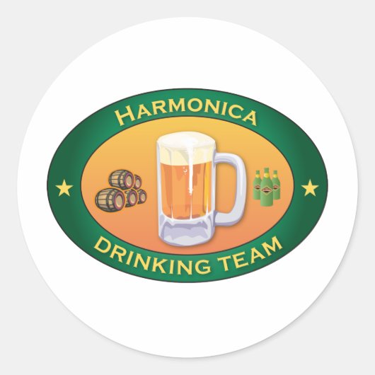 Harmonica Drink Team Ronde Sticker (Voorkant)