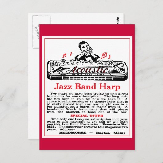 Harmonica en Briefkaart (Voorkant / Achterkant)