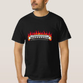 Harmonica Flame Instrument Blues T-shirt (Voorkant)