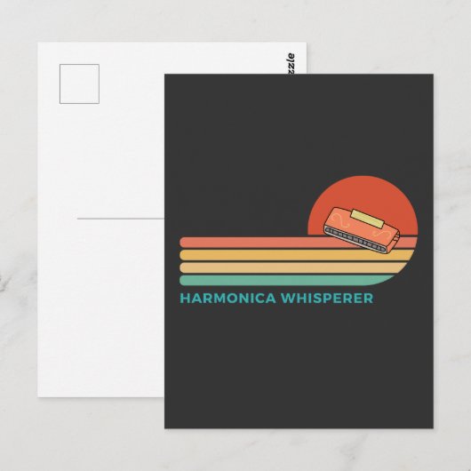 harmonica-fluisteraar briefkaart (Voorkant / Achterkant)