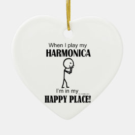 Harmonica Happy Place Keramisch Ornament