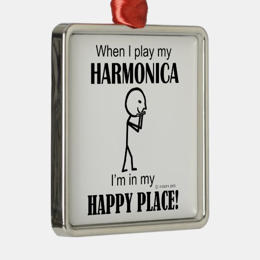 Harmonica Happy Place Metalen Ornament (Rechts)