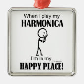 Harmonica Happy Place Metalen Ornament (Voorkant)