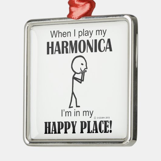 Harmonica Happy Place Metalen Ornament (Links)