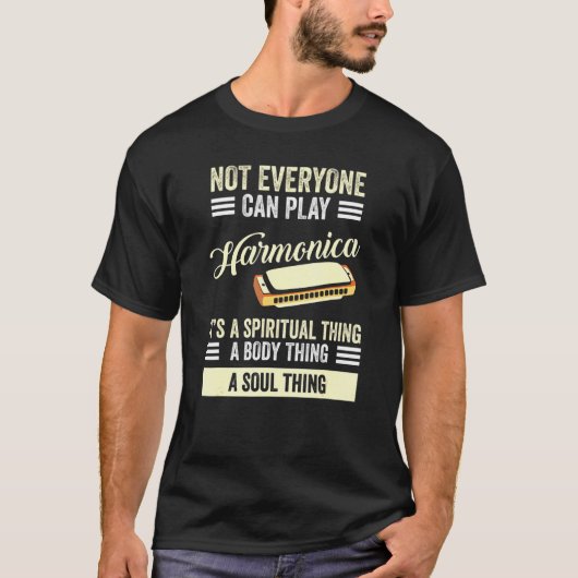 Harmonica Instrument Harmonica Speler T-shirt (Voorkant)
