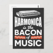 Harmonica is the Bacon Of Music Funny Orchestra Briefkaart (Voorkant / Achterkant)