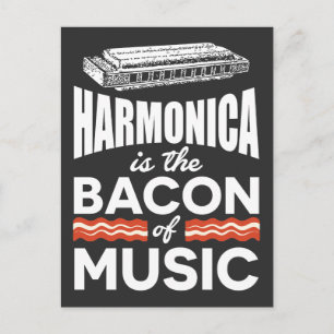 Harmonica is the Bacon Of Music Funny Orchestra Briefkaart