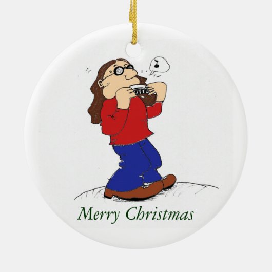 Harmonica Man Christmas Ornament (Achterkant)