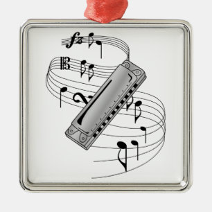 Harmonica Metalen Ornament