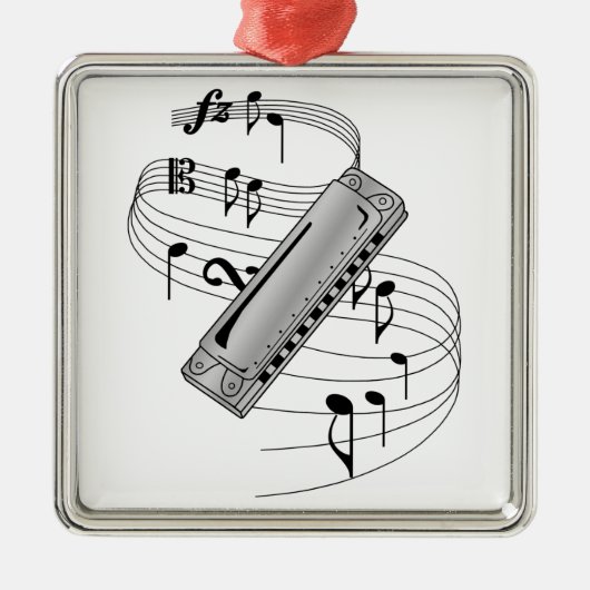 Harmonica Metalen Ornament (Voorkant)