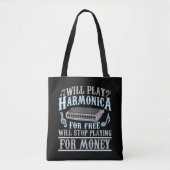 Harmonica Player Blues Music French Harp Lover Tote Bag (Voorkant)