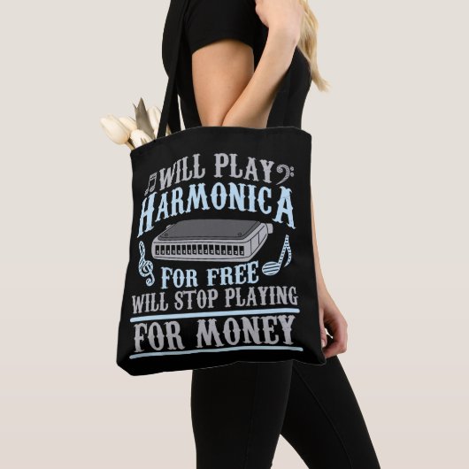 Harmonica Player Blues Music French Harp Lover Tote Bag (Dichtbij)