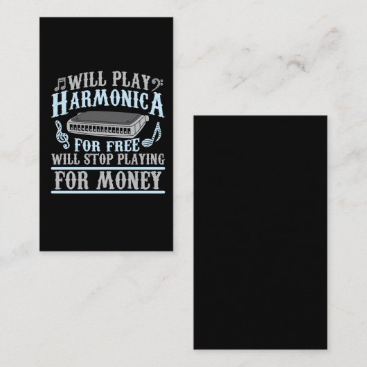 Harmonica Player Blues Music French Harp Lover Visitekaartje (Voorkant / Achterkant)