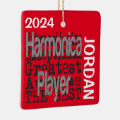 Harmonica Player Extraordinaire CUSTOM Keramisch Ornament (Rechts)