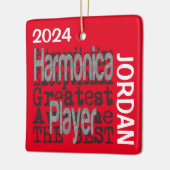 Harmonica Player Extraordinaire CUSTOM Keramisch Ornament (Links)