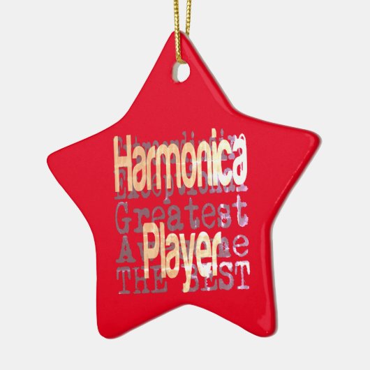 Harmonica Player Extraordinaire Keramisch Ornament (Links)