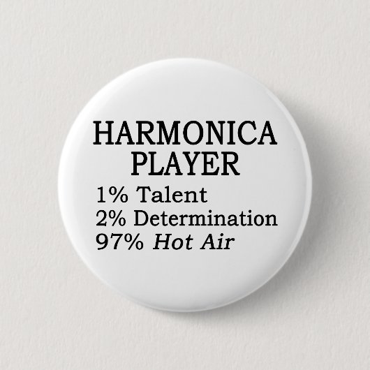 Harmonica Player Hot Air Ronde Button 5,7 Cm (Voorkant)