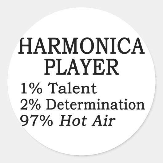 Harmonica Player Hot Air Ronde Sticker (Voorkant)