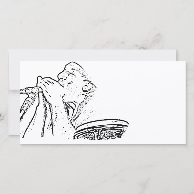 Harmonica Player met trommelcontour (Voorkant)