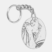 Harmonica Player met trommelcontour Sleutelhanger (Voorkant Links)