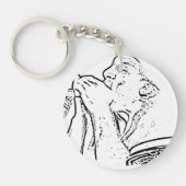Harmonica Player met trommelcontour Sleutelhanger (Voorkant)