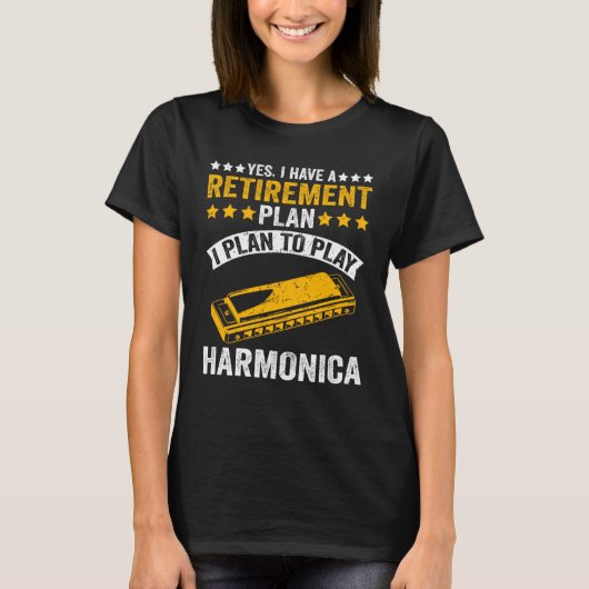 Harmonica Player Retirement Plan Harmonicist Mouth T-shirt (Voorkant)