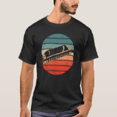 Harmonica Player Retro Sunset Harp T-shirt (Voorkant)