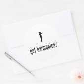 Harmonica Player Ronde Sticker (Envelop)