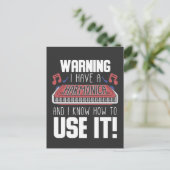 Harmonica Player Warning Blues Music French Harp Briefkaart (Staand voorkant)