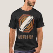 Harmonica  Retro Classic Music Love T-shirt (Voorkant)