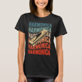 Harmonica Retro Harmonicist Harp Player T-shirt (Voorkant)