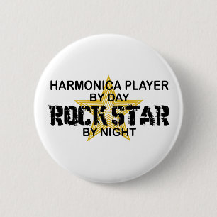 Harmonica Rock Star by Night Ronde Button 5,7 Cm