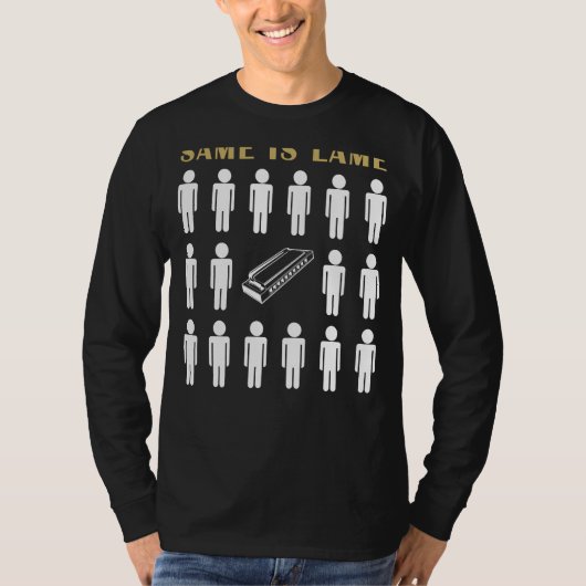 Harmonica Same is Lame Tee Shirt - Blow Away Verve (Voorkant)