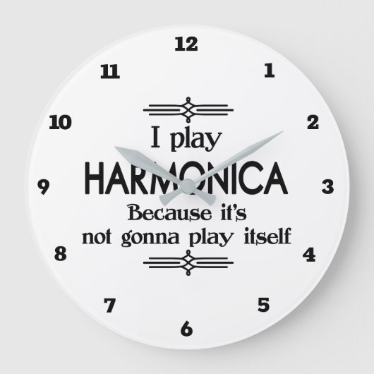 Harmonica - Speel zelf Funny Deco Music Grote Klok (Voorkant)