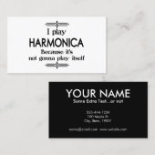 Harmonica - Speel zelf Funny Deco Music Visitekaartje (Voorkant / Achterkant)