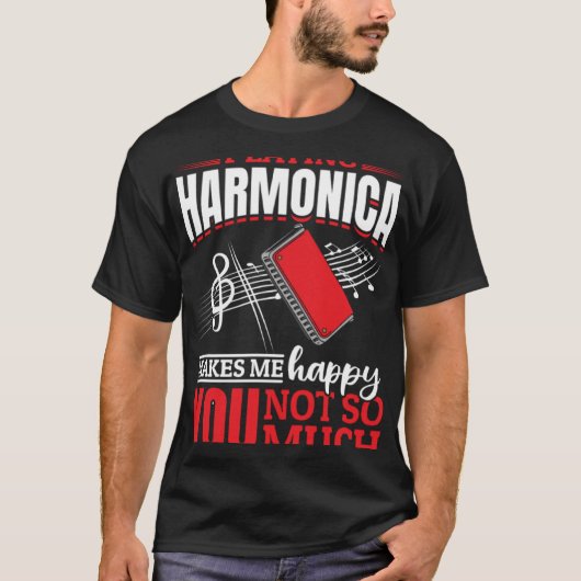 Harmonica spelen Harmonica maakt me blij dat je ni T-shirt (Voorkant)