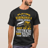 Harmonica Speler Spelen Harmonica T-shirt (Voorkant)