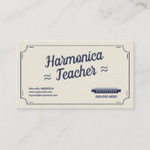 Harmonica Teacher - Vintage Visitekaartje (Voorkant)