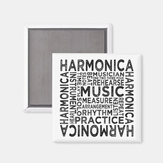 Harmonica Typografie Magneet (Voorkant / Achterkant)