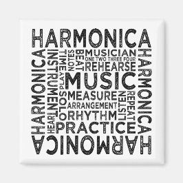 Harmonica Typografie Magneet