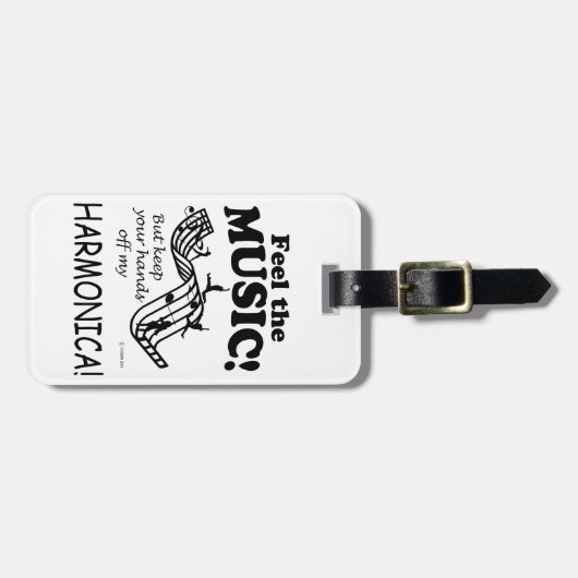 Harmonica voelt de muziek bagagelabel (Voorkant horizontaal)