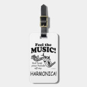 Harmonica voelt de muziek bagagelabel (Voorkant verticaal)